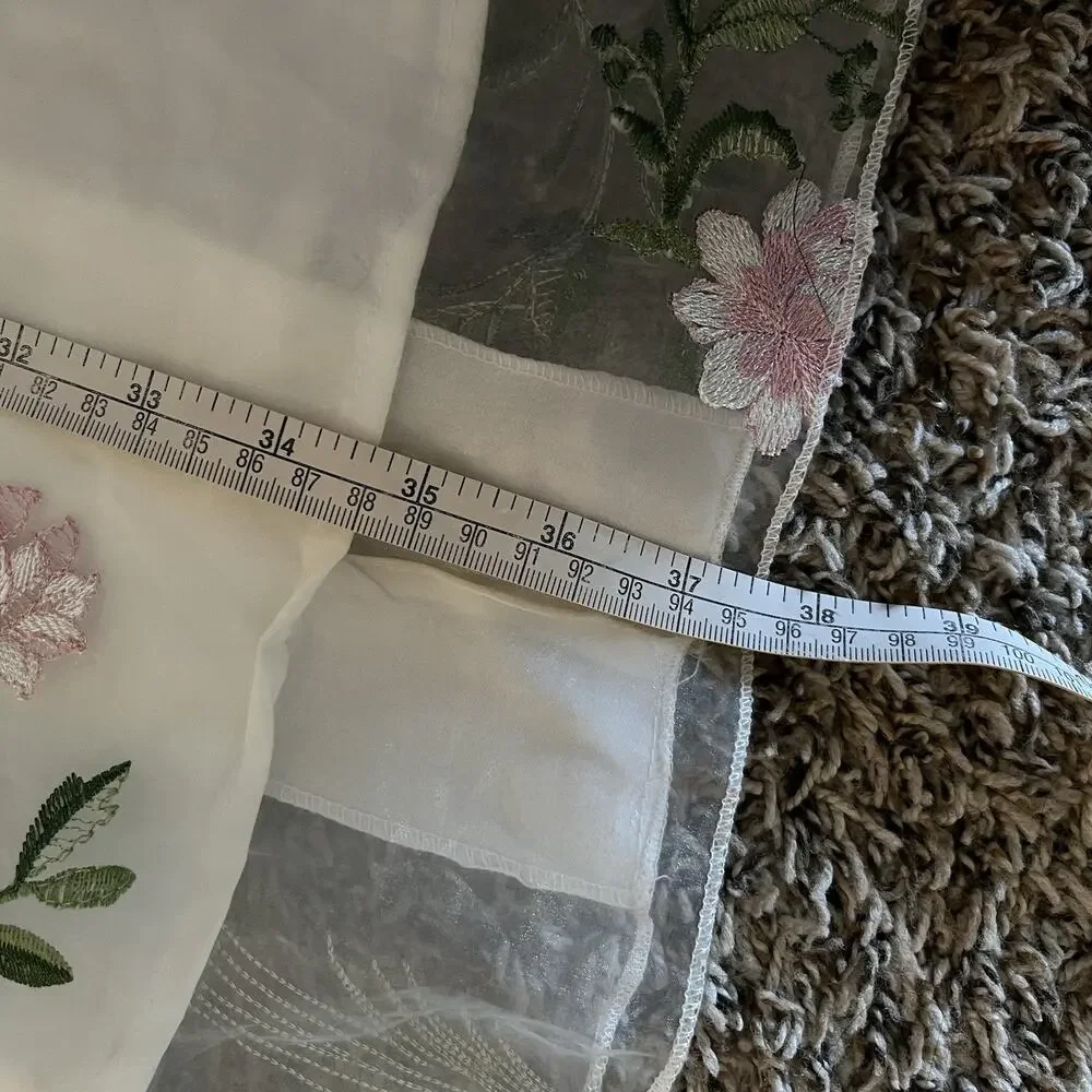 Foral Embroidery Mesh Dress Fairytale Cottage Core Fit M - Picture 6 of 8